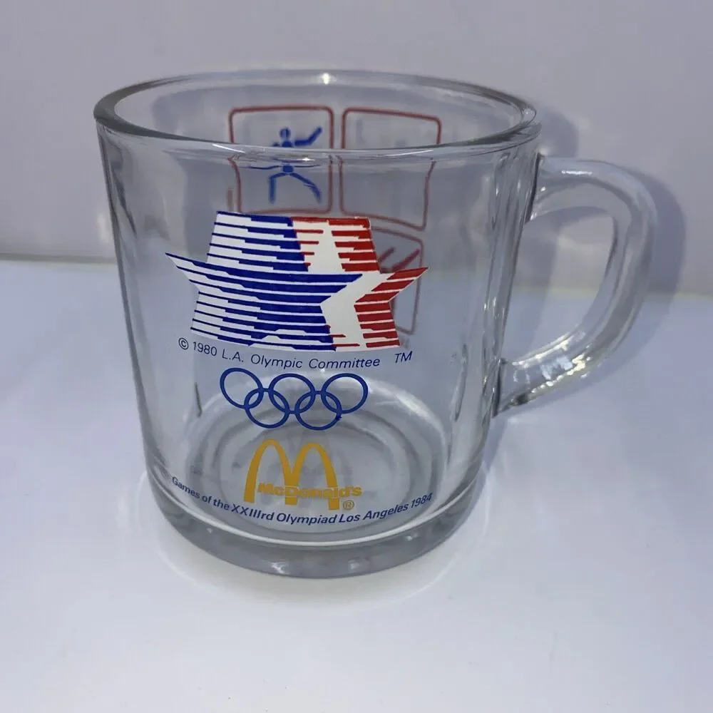 Vintage 1984 McDonalds Los Angeles Olympics Coffee Mug Glass Cup